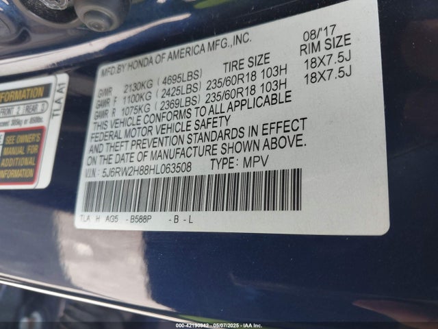 5J6RW2H88HL063508 Honda l15be