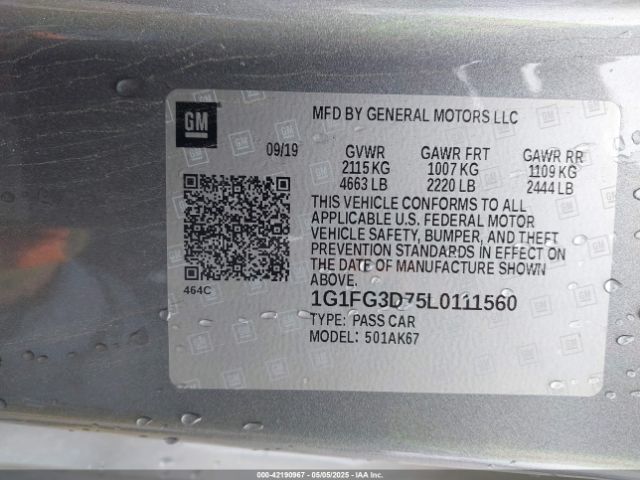 1G1FG3D75L0111560 Chevrolet Camaro Rwd  2ss