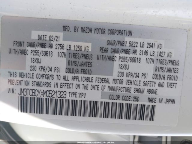 2021 MAZDA CX-9 JM3TCBCYXM0521323 Photo 8