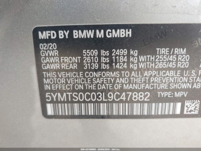 2020 BMW X3 M 5YMTS0C03L9C47882 Photo 8