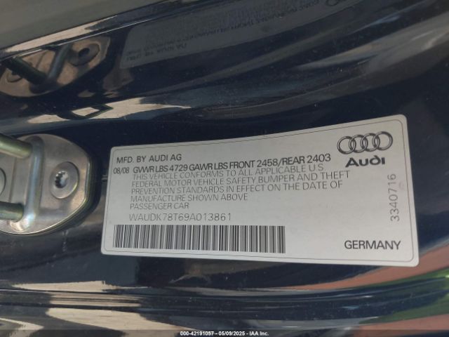 2009 AUDI A5 WAUDK78T69A013861 Photo 8