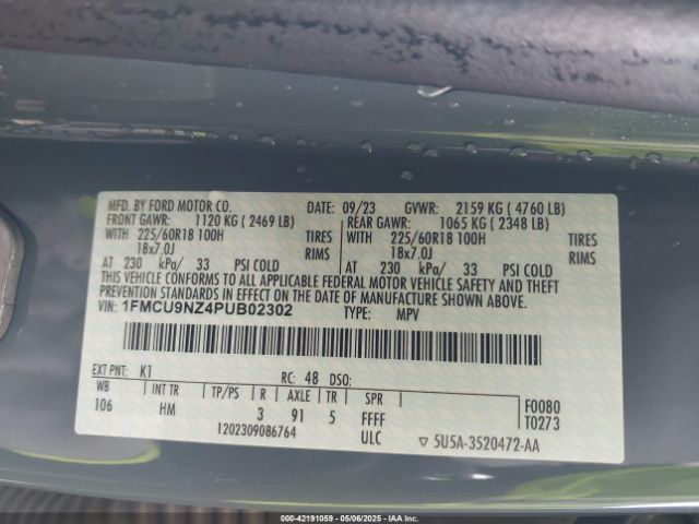 2023 FORD ESCAPE 1FMCU9NZ4PUB02302 Photo 8
