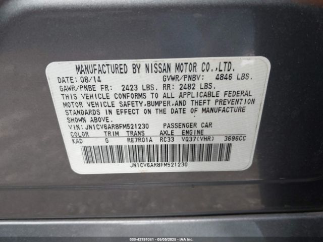 JN1CV6AR8FM521230 Infiniti Q40