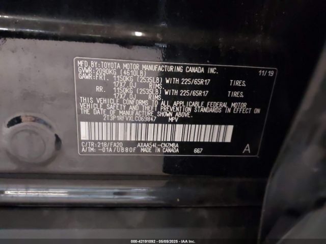 2T3P1RFVXLC069847 Toyota Rav4 Xle