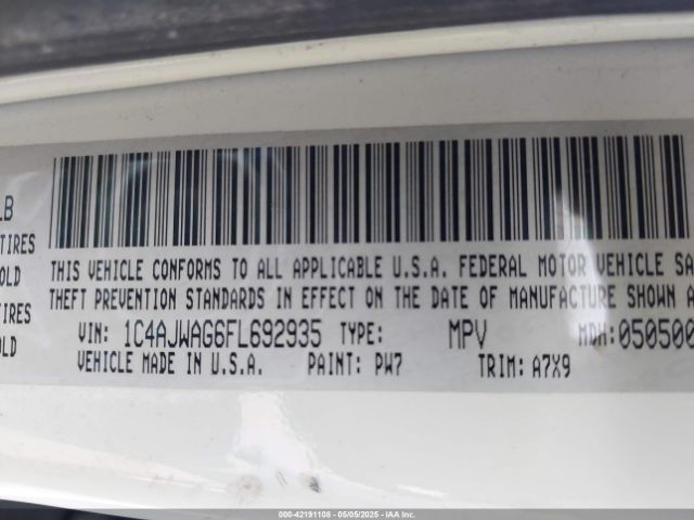 2015 JEEP WRANGLER 1C4AJWAG6FL692935 Photo 8