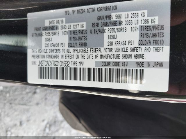 2016 MAZDA CX-9 JM3TCACY7G0101632 Photo 8