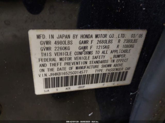 2005 ACURA RL JH4KB16525C014577 Photo 8