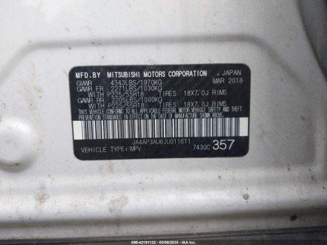 2018 MITSUBISHI OUTLANDER SPORT JA4AP3AU6JU011611 Photo 8