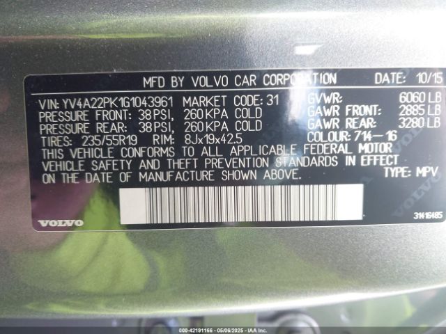 YV4A22PK1G1043961 Volvo Xc90 T6 Momentum