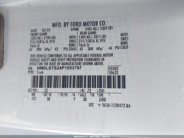 NM0LS7S24P1553797 Ford Transit Connect Xl Cargo Van
