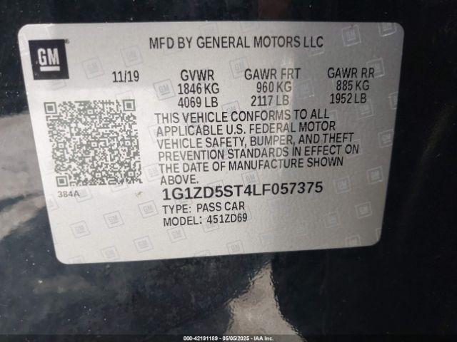 1G1ZD5ST4LF057375 Chevrolet Malibu Fwd Lt