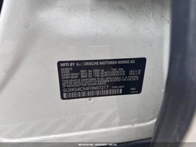 5UXKS4C54F0N07217 BMW X5 Xdrive35d