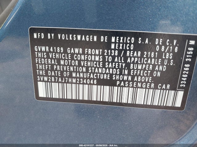 3VW2B7AJ7HM234046 Volkswagen Jetta 1.4t S