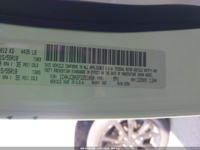 1C4NJCBA2FD251050 Jeep Compass Altitude Edition