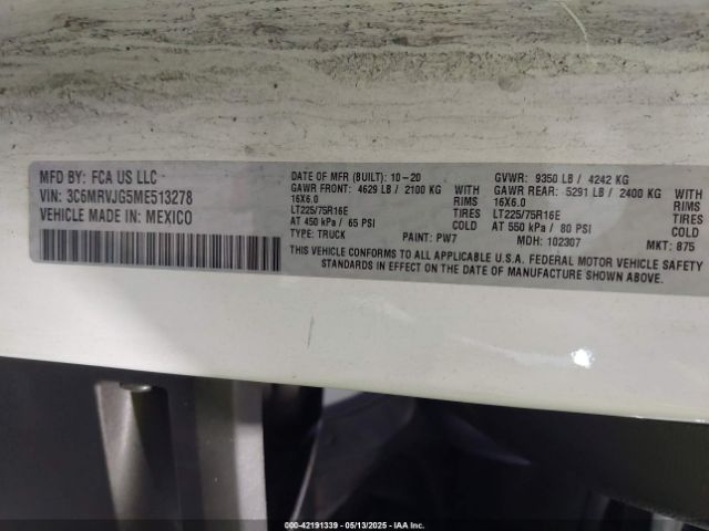 3C6MRVJG5ME513278 RAM Promaster 3500