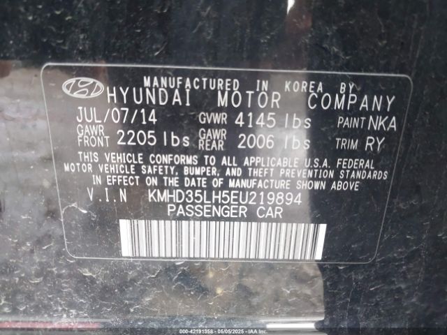KMHD35LH5EU219894 Hyundai ELANTRA GT