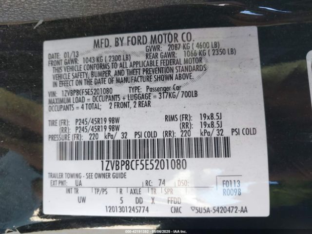 2014 FORD MUSTANG 1ZVBP8CF5E5201080 Photo 8