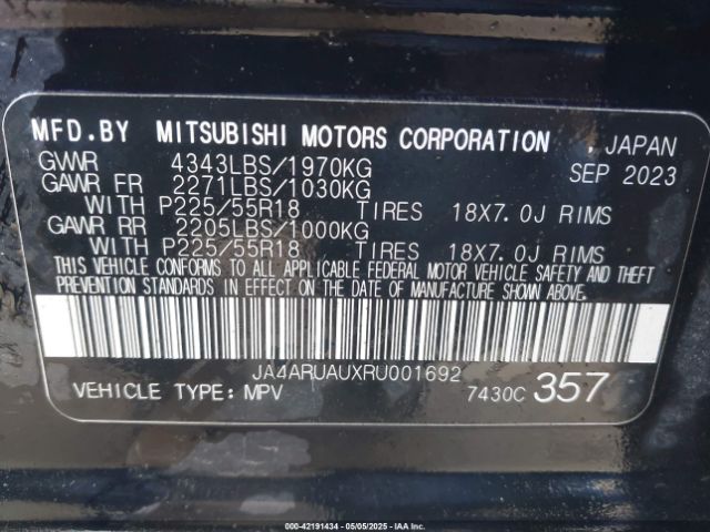 2024 MITSUBISHI OUTLANDER SPORT JA4ARUAUXRU001692 Photo 8