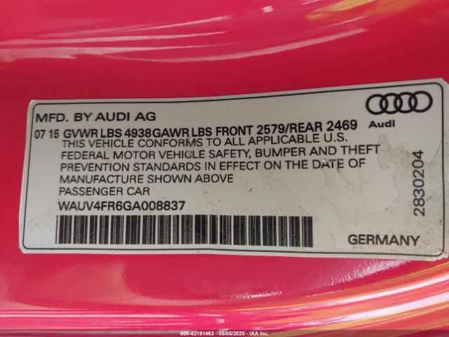 WAUV4AFR6GA008837 Audi S5 3.0t Premium Plus