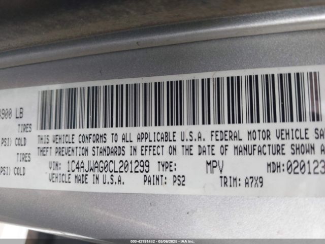 2012 JEEP WRANGLER 1C4AJWAG0CL201299 Photo 8