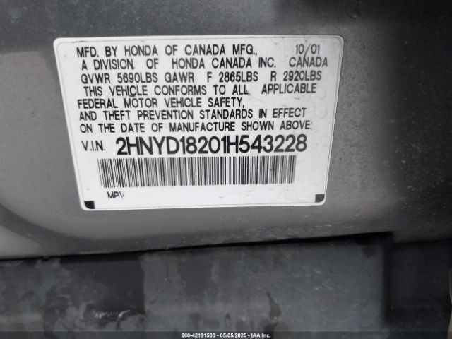 2001 ACURA MDX 2HNYD18201H543228 Photo 8