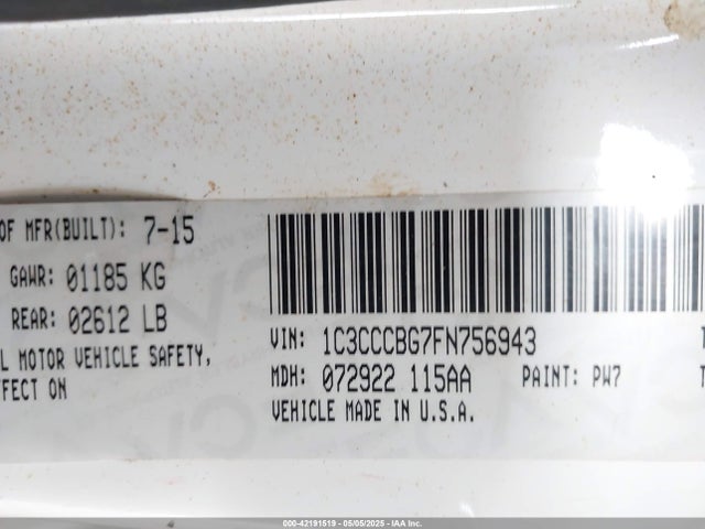 Chrysler 200 S 2015 1C3CCCBG7FN756943 Image 9