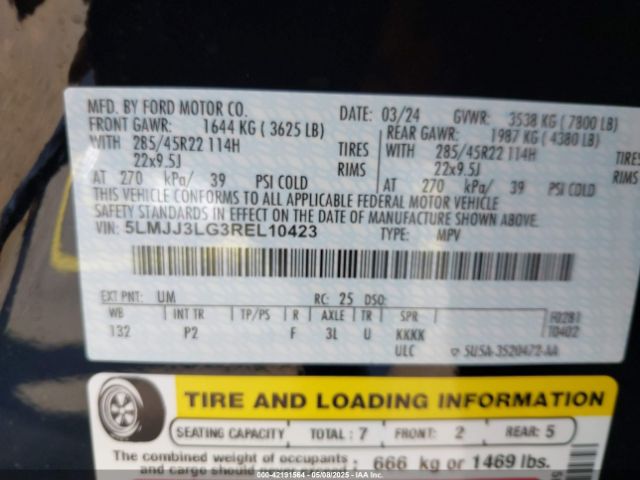 5LMJJ3LG3REL10423 Lincoln gtdi