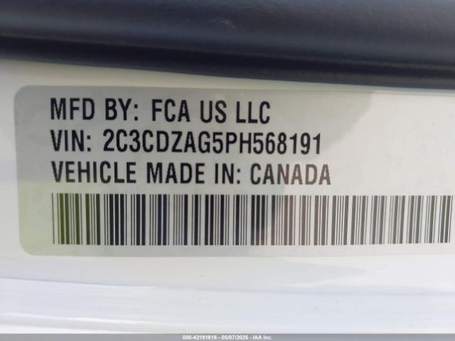 2C3CDZAG5PH568191 Dodge Challenger Sxt