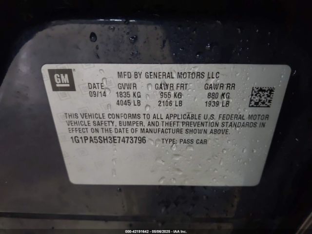 1G1PA5SH3E7473796 Chevrolet Cruze Ls Auto