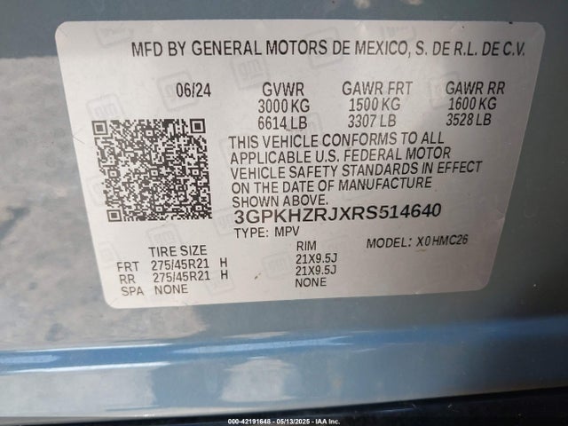 3GPKHZRJXRS514640 Honda x0c+ec5