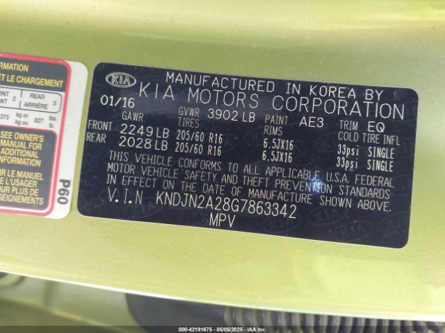 KNDJN2A28G7863342 KIA gdi gamma