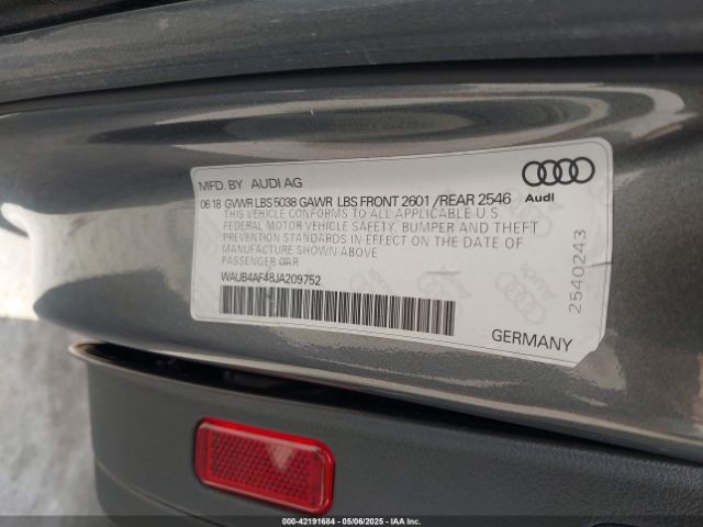 2018 AUDI S4 WAUB4AF48JA209752 Photo 8