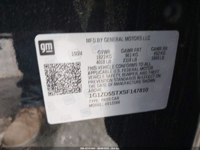 1G1ZD5STXSF147810 Chevrolet Malibu Fwd 1lt
