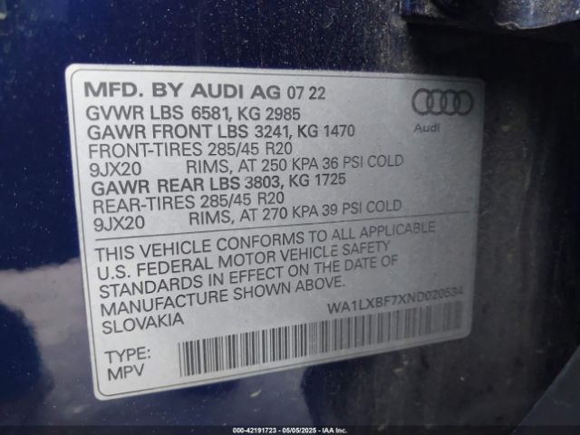 WA1LXBF7XND020534 Audi 55 tfsi