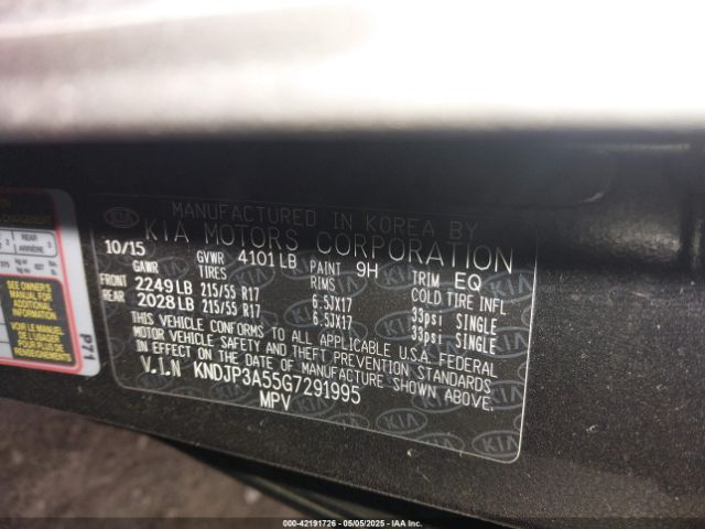 KNDJP3A55G7291995 KIA SOUL +