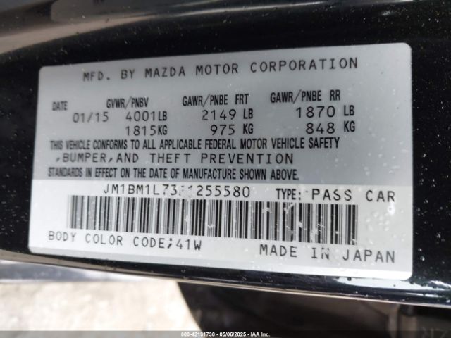 JM1BM1L73F1255580 Mazda Mazda3 I Touring