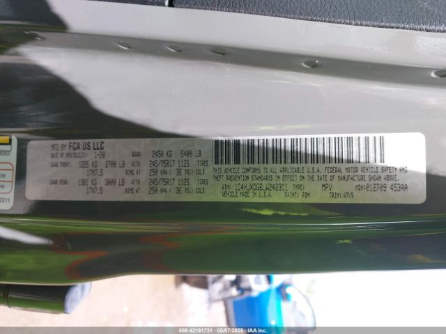 1C4HJXDG6LW242311 Jeep Wrangler Unlimited Sport S 4x4