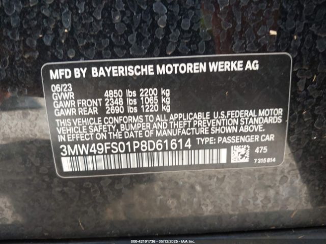 3MW49FS01P8D61614 BMW 3 Series M340i