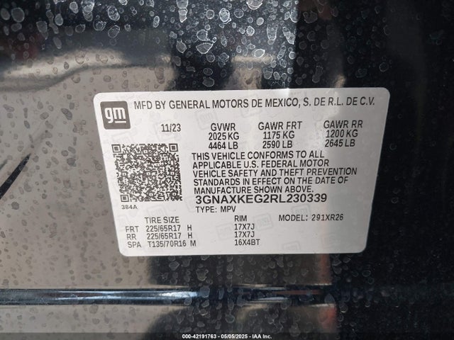 3GNAXKEG2RL230339 Chevrolet Equinox Fwd Lt