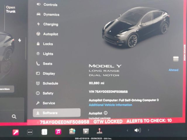 7SAYGDEE0NF508958 Tesla Model Y Long Range Dual Motor All-wheel Drive