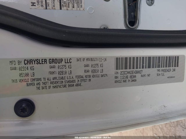 2C3CCAAG3EH380027 Chrysler 300