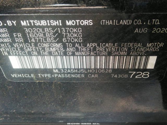 ML32A5HJ5LH010628 Mitsubishi Mirage Gt/le