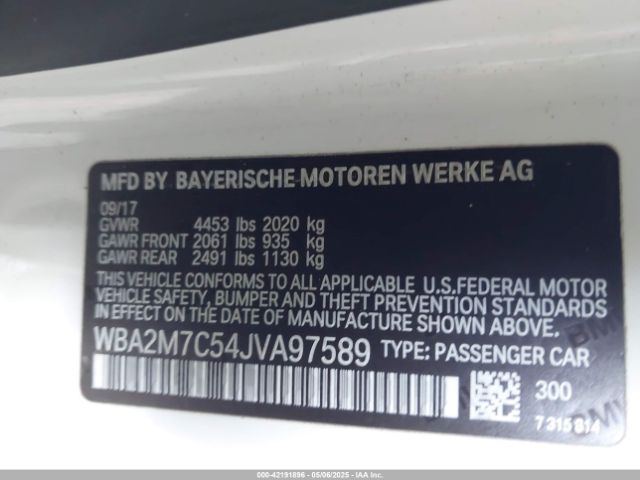WBA2M7C54JVA97589 BMW 230I