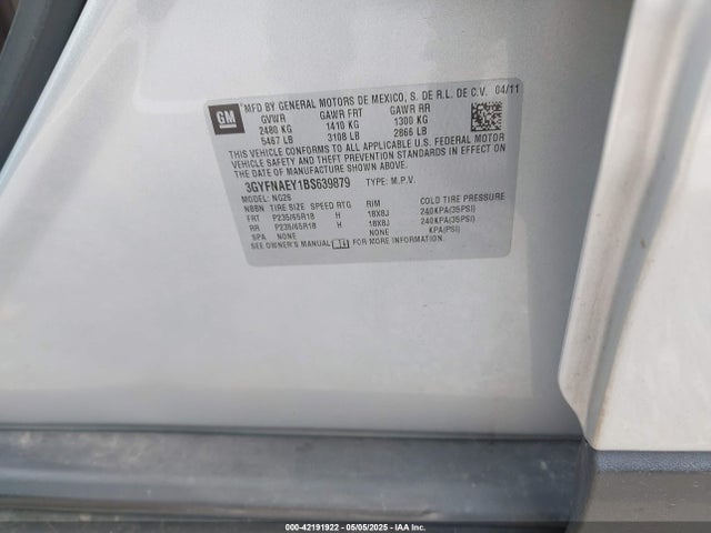 2011 CADILLAC SRX 3GYFNAEY1BS639879 Photo 8
