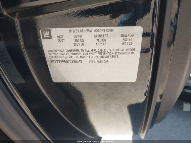 2007 CHEVROLET CORVETTE 1G1YY26E575139542 Photo 8