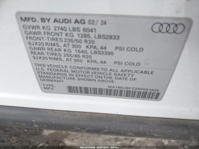 2024 AUDI Q4 E-TRON WA1MUBFZ3RP051935 Photo 8