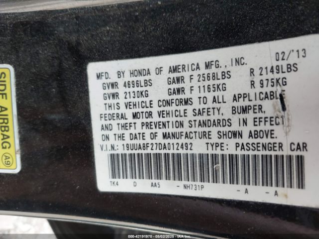 2013 ACURA TL 19UUA8F27DA012492 Photo 8