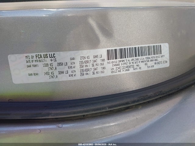 Chrysler Pacifica 2017 2C4RC1DG1HR505722 Image 9