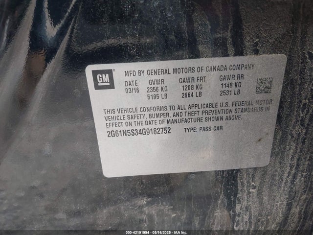 2016 CADILLAC XTS 2G61N5S34G9182752 Photo 8