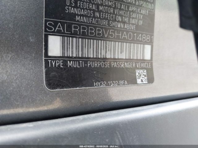 SALRRBBV5HA014881 Land Rover Discovery Hse